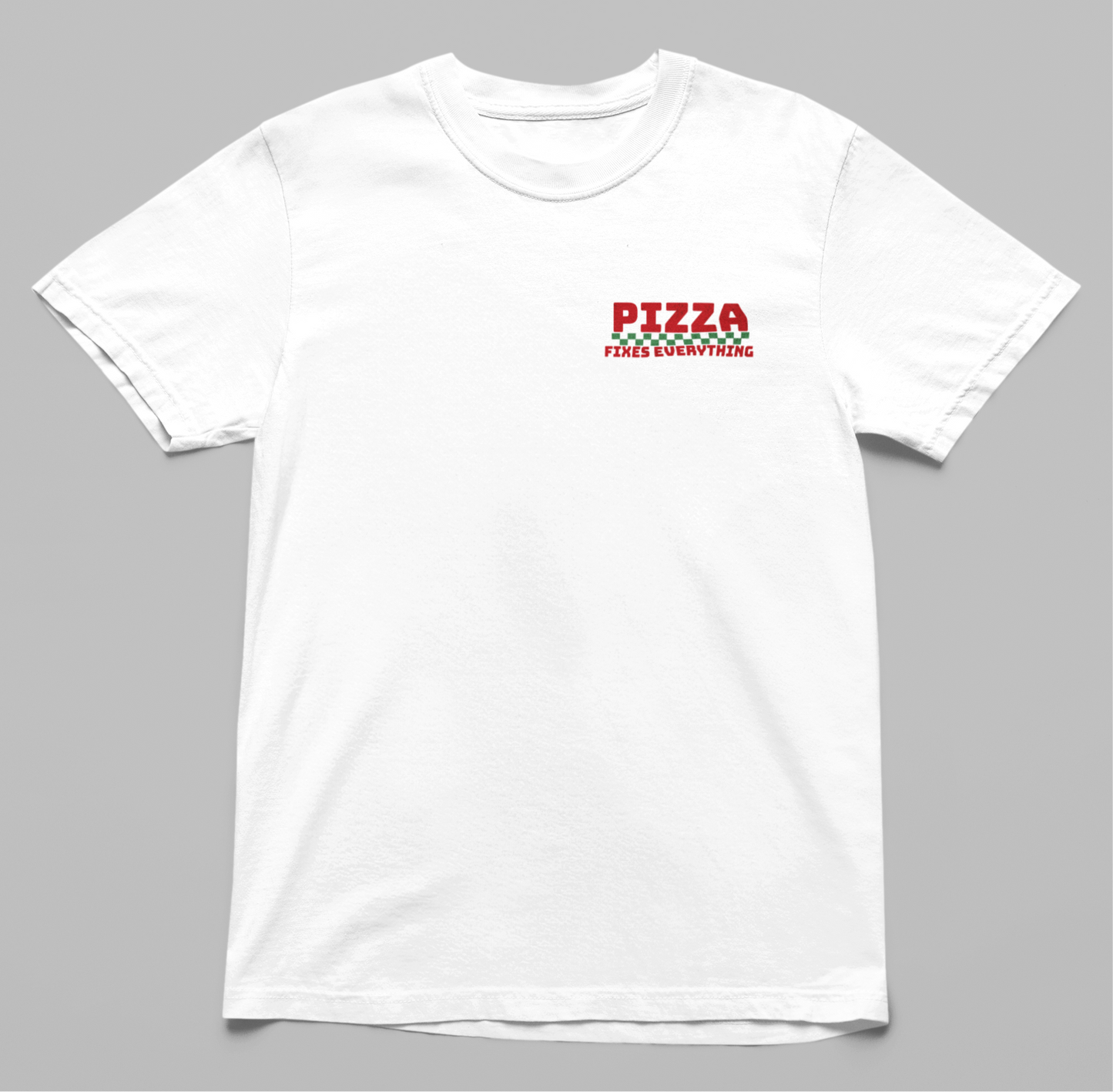Pizza Fixes Everything (Checkered) T-Shirt