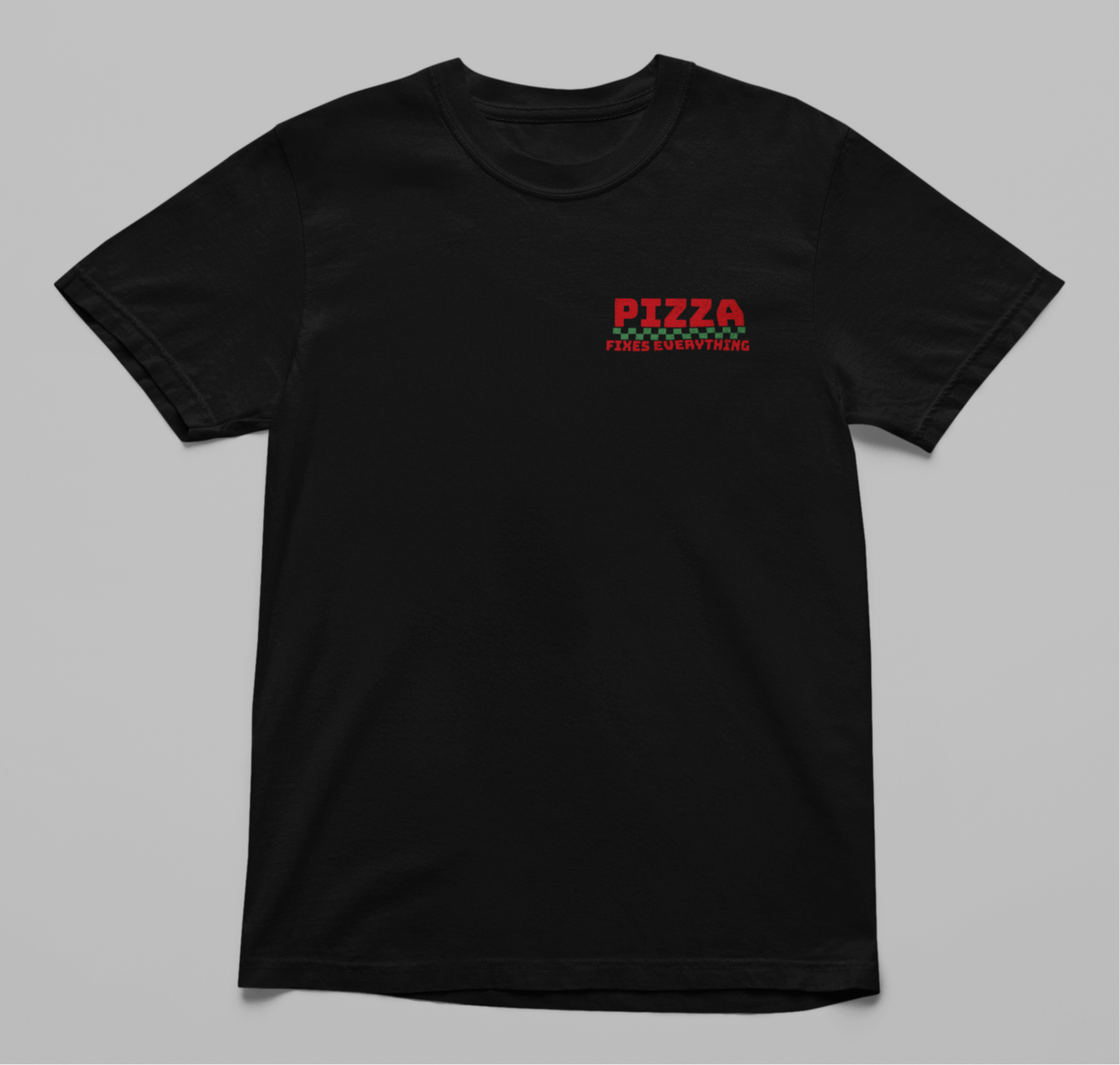 Pizza Fixes Everything (Checkered) T-Shirt