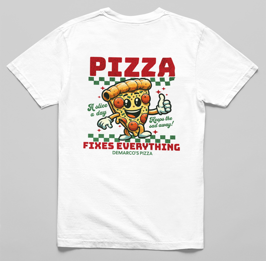 Pizza Fixes Everything (Checkered) T-Shirt